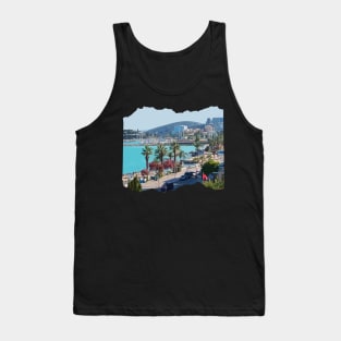 Beautiful photography of ocean, palm trees and blue sky Tank Top